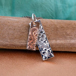 Plumeria Double Bar Pendant Pendant Island by Koa Nani Silver & Rose Gold 