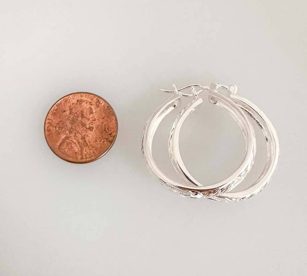 Plumeria Engraved Hoop Earrings Earrings Island by Koa Nani 