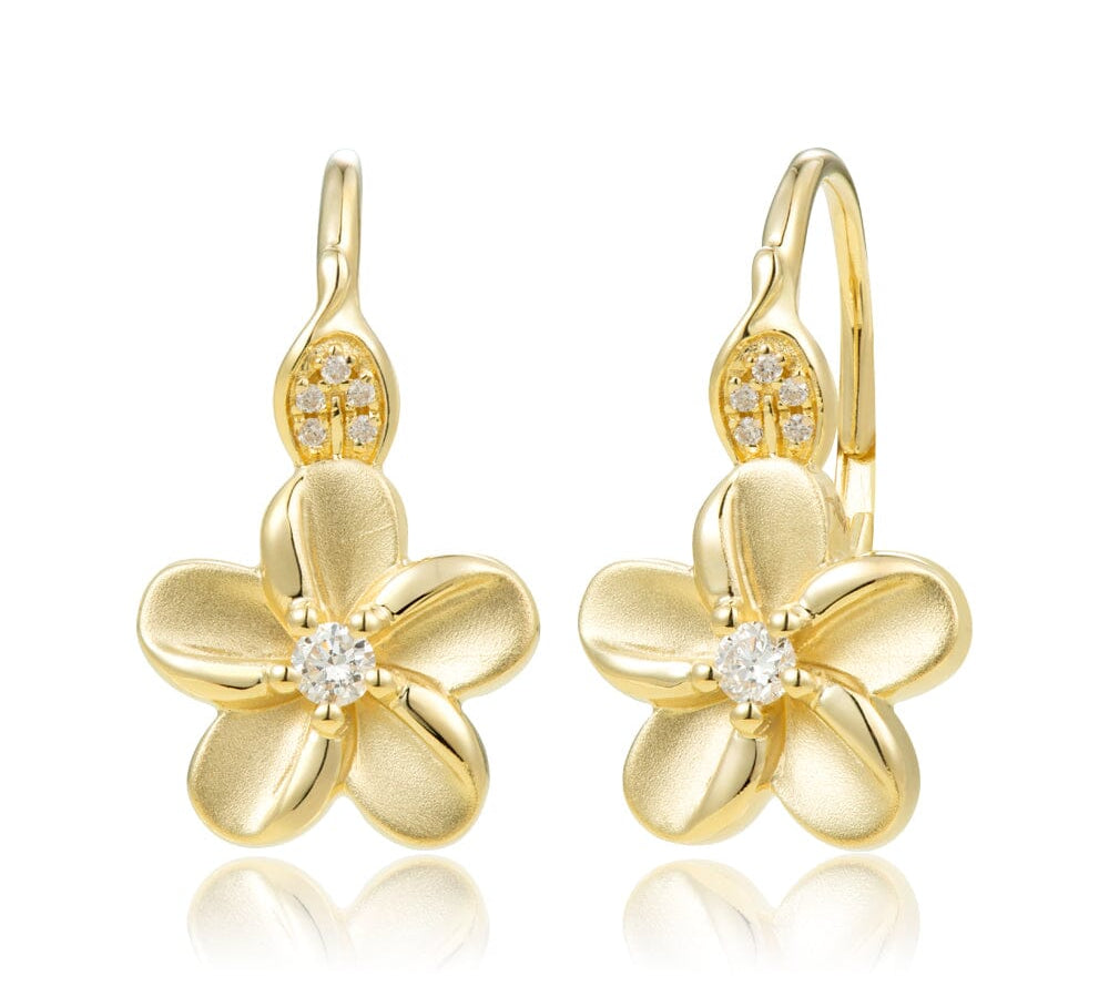 Plumeria Lever Back Earrings Earrings Island by Koa Nani 