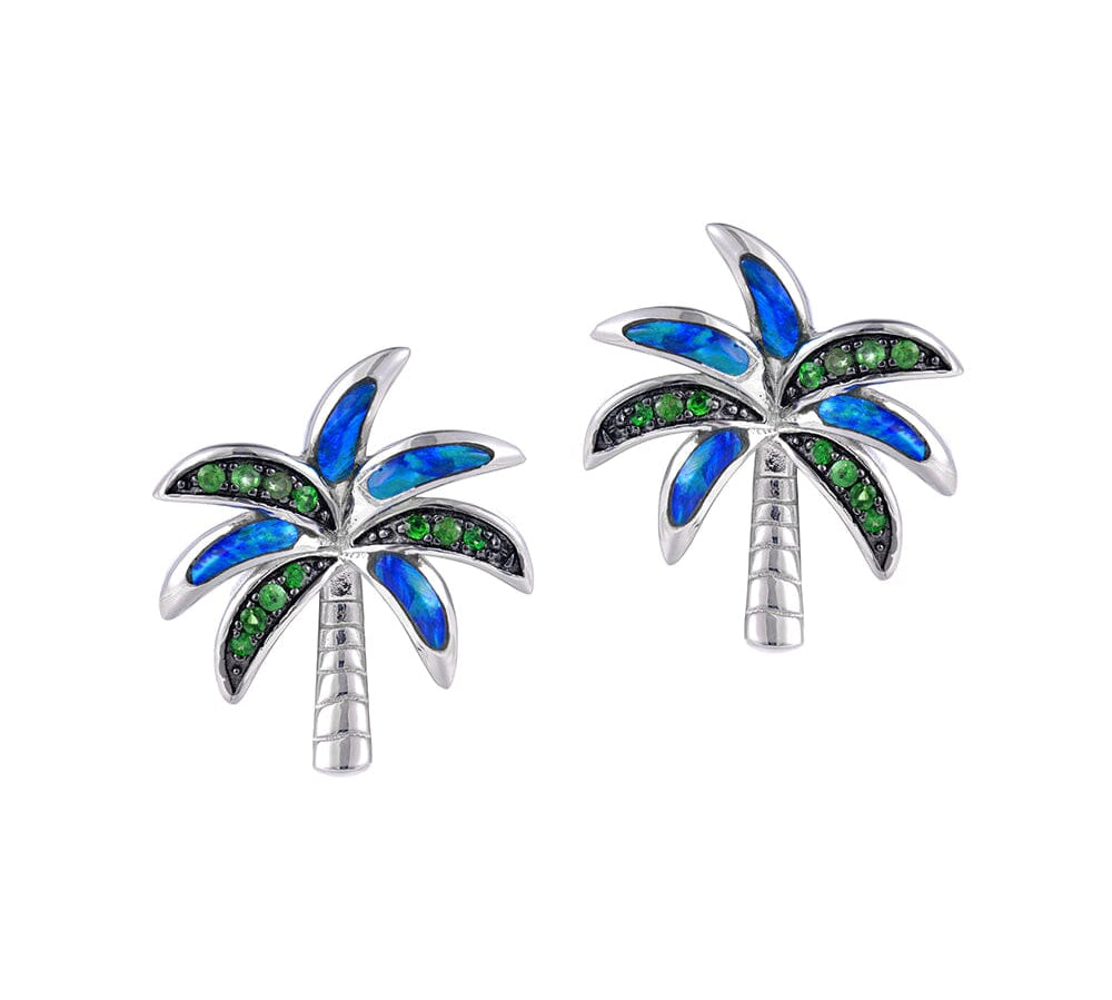 Prismé Opal Tropical Palm Tree Earrings with Tsavorite Earrings Island by Koa Nani 