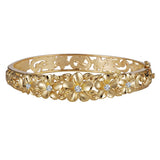 Pua Plumeria Bangle Bracelet Island by Koa Nani Yellow Gold 