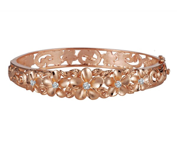 Pua Plumeria Bangle Bracelet Island by Koa Nani Rose Gold 