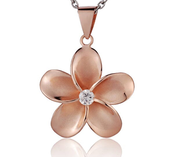 Pua Plumeria Pendant Pendant Island by Koa Nani Rose Gold Large (45mm) 