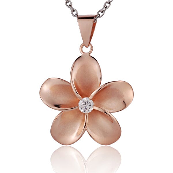 Pua Plumeria Pendant Pendant Island by Koa Nani Rose Gold Large (45mm) 