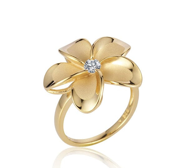 Pua Plumeria Ring Ring Island by Koa Nani Yellow Gold Large (22mm) 