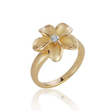 Pua Plumeria Ring Ring Island by Koa Nani Yellow Gold Small (14mm) 