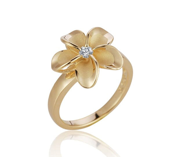 Pua Plumeria Ring Ring Island by Koa Nani Yellow Gold Small (14mm) 