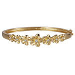 Pua Plumeria Tennis Bangle Bracelet Island by Koa Nani Yellow Gold 