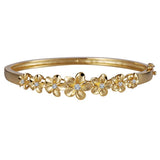 Pua Plumeria Tennis Bangle Bracelet Island by Koa Nani Yellow Gold 