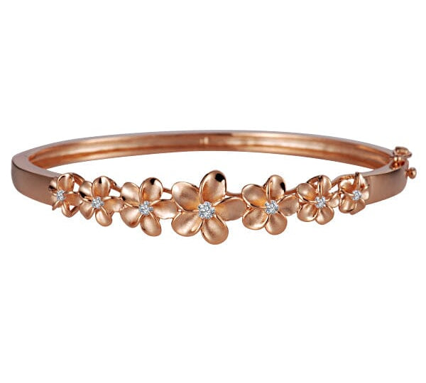 Pua Plumeria Tennis Bangle Bracelet Island by Koa Nani Rose Gold 