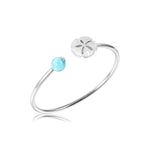 Sand Dollar Bangle with Larimar Bead Bangle Island by Koa Nani 