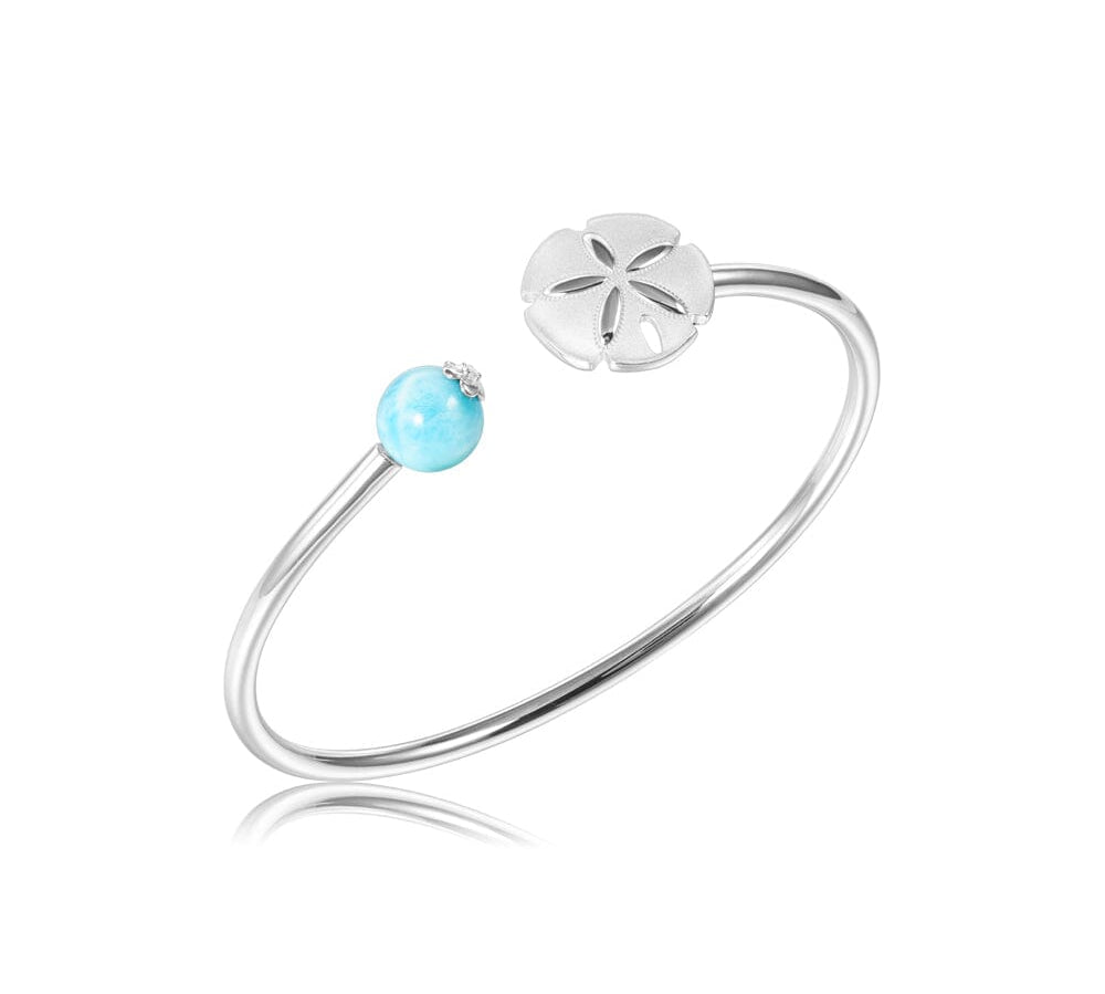 Sand Dollar Bangle with Larimar Bead Bangle Island by Koa Nani 