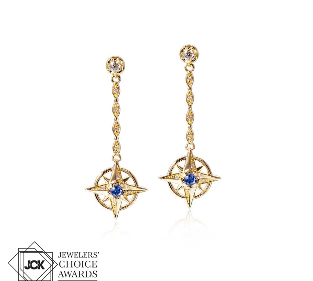 Sapphire Compass Earrings Earrings Island by Koa Nani 