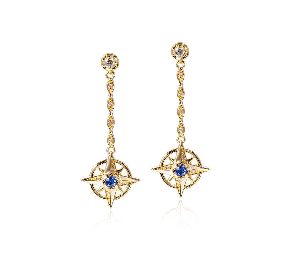 Sapphire Compass Earrings Earrings Island by Koa Nani 