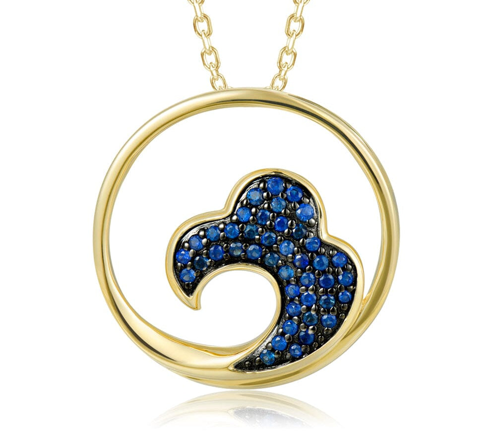 Sapphire Nui Wave Pendant Pendant Island by Koa Nani 