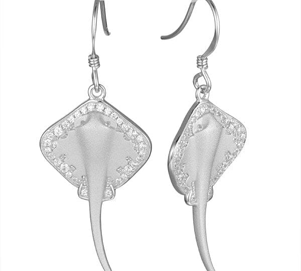 Stingray Earrings Earrings Island by Koa Nani White Gold 