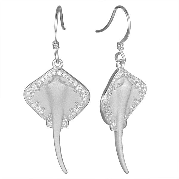 Stingray Earrings Earrings Island by Koa Nani White Gold 