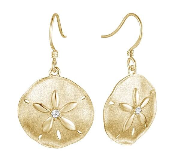 Sunset Sand Dollar Earrings Earrings Island by Koa Nani Yellow Gold 