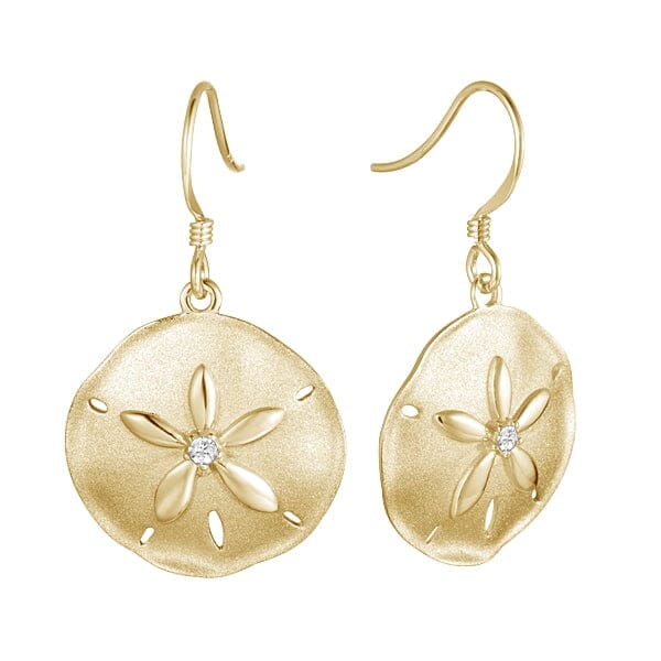 Sunset Sand Dollar Earrings Earrings Island by Koa Nani Yellow Gold 