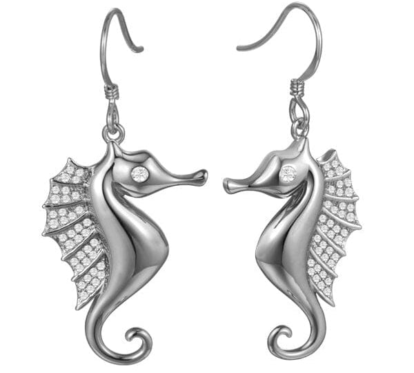 Triton Seahorse Earrings Earrings Island by Koa Nani White Gold 