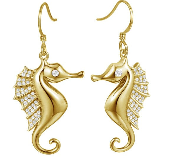 Triton Seahorse Earrings Earrings Island by Koa Nani Yellow Gold 