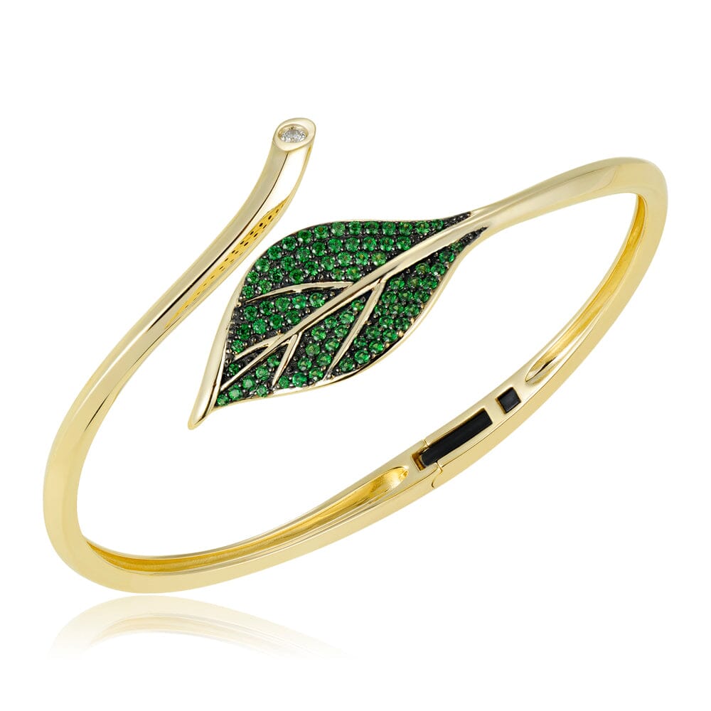 Tsavorite Maile Leaf Bangle Bangle Island by Koa Nani 