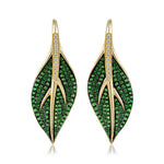 Tsavorite Maile Leaf Earrings Earrings Island by Koa Nani 