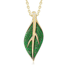 Tsavorite Maile Leaf Pendant Pendant Island by Koa Nani 