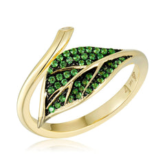 Tsavorite Maile Leaf Ring Ring Island by Koa Nani 