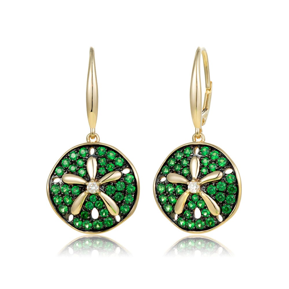 Tsavorite Sand Dollar Earrings Earrings Island by Koa Nani 