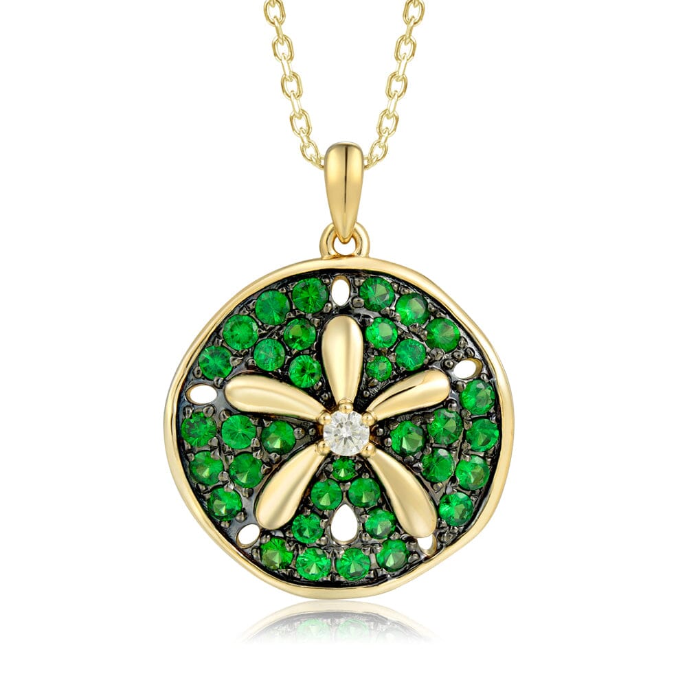 Tsavorite Sand Dollar Pendant Pendant Island by Koa Nani Small 