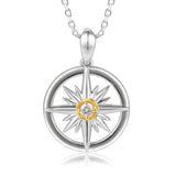 Two-Tone Compass Pendant Pendant Island by Koa Nani Aquamarine 