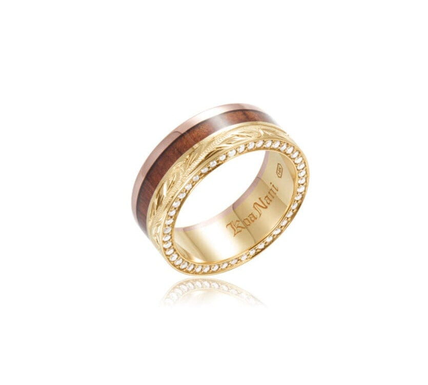 Two-Tone Koa Wood Trinity Ring Ring Island by Koa Nani 