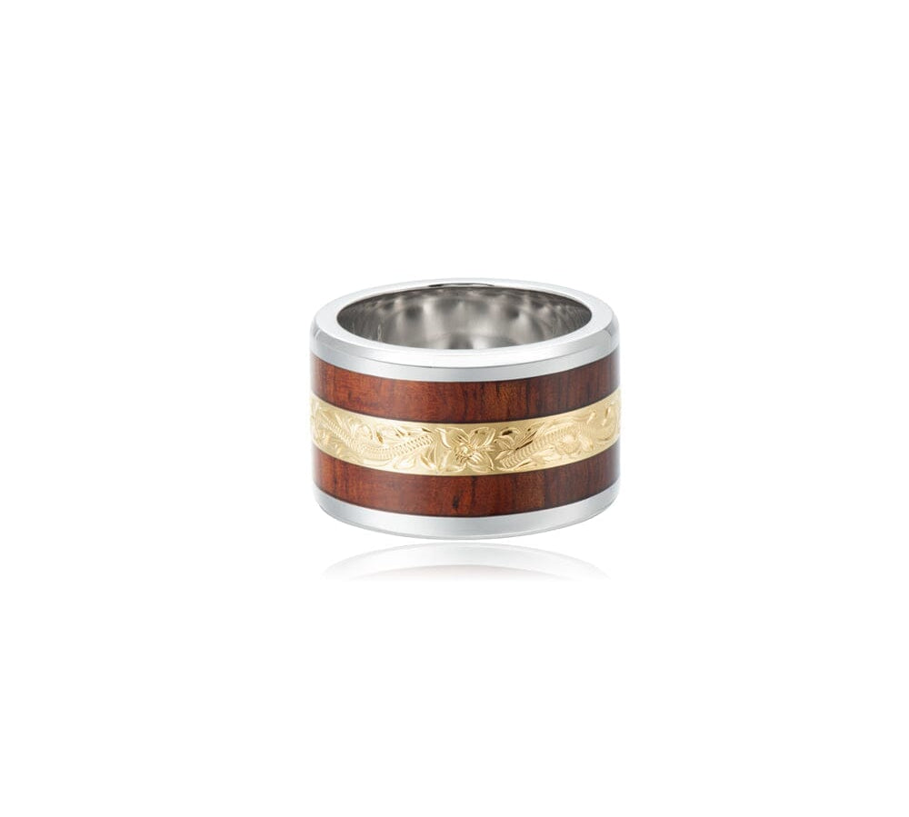 Two-Tone Layers of Aloha Koa Wood Ring Ring Island by Koa Nani 