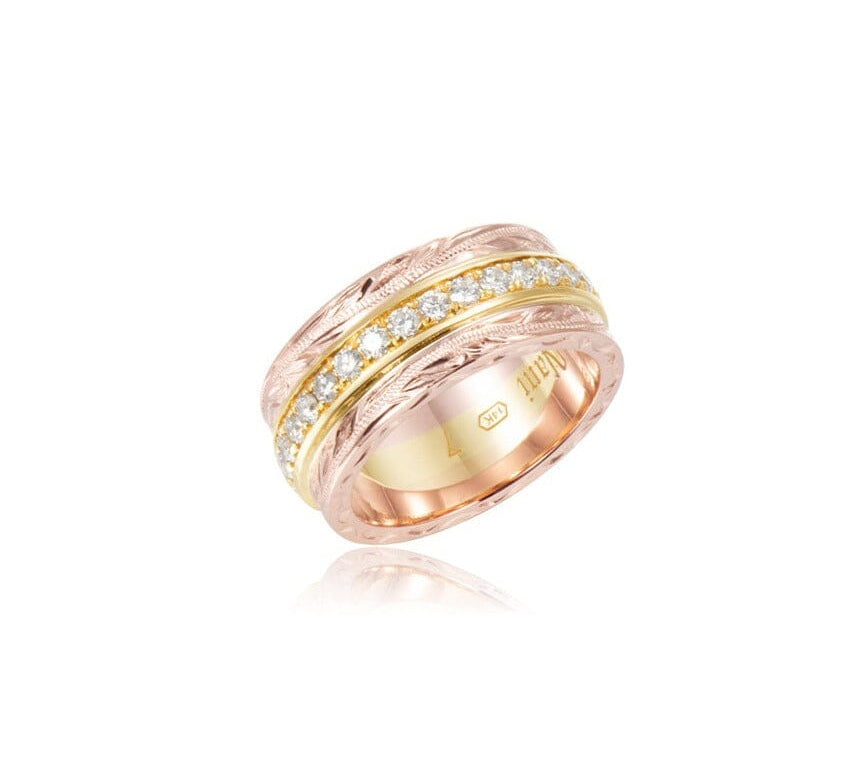 Two-Tone Mau Loa Infinity Ring Ring Island by Koa Nani 