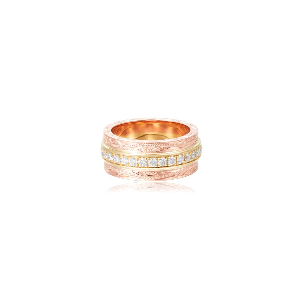 Two-Tone Mau Loa Infinity Ring Ring Island by Koa Nani 