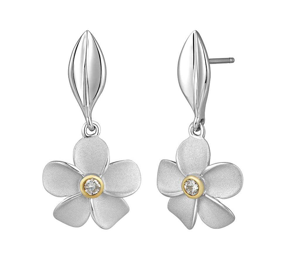 Two-Tone Plumeria Earrings Earrings Island by Koa Nani 