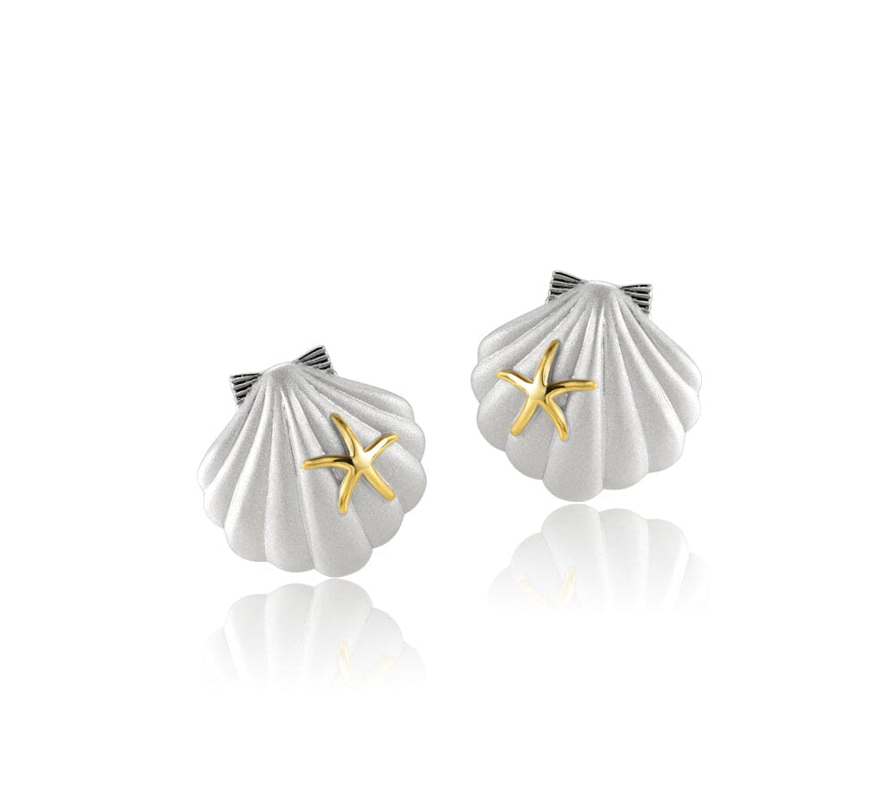 Two-Tone Sea Breeze Shell Stud Earrings Earrings Island by Koa Nani 