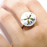 Two-Tone Sunset Sand Dollar Ring Ring Island by Koa Nani 