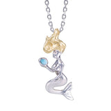 Two-Tone Wishing Mermaid Pendant with Larimar Pendant Island by Koa Nani 