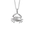 The picture shows a 14K white gold blue crab pendant.