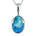 The picture shows a 14K white gold larimar and opalite oval pendant.