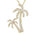 In this photo there is a yellow gold double palm tree pendant with diamonds.