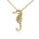 The picture shows a 14K yellow gold seahorse pendant with a diamond.