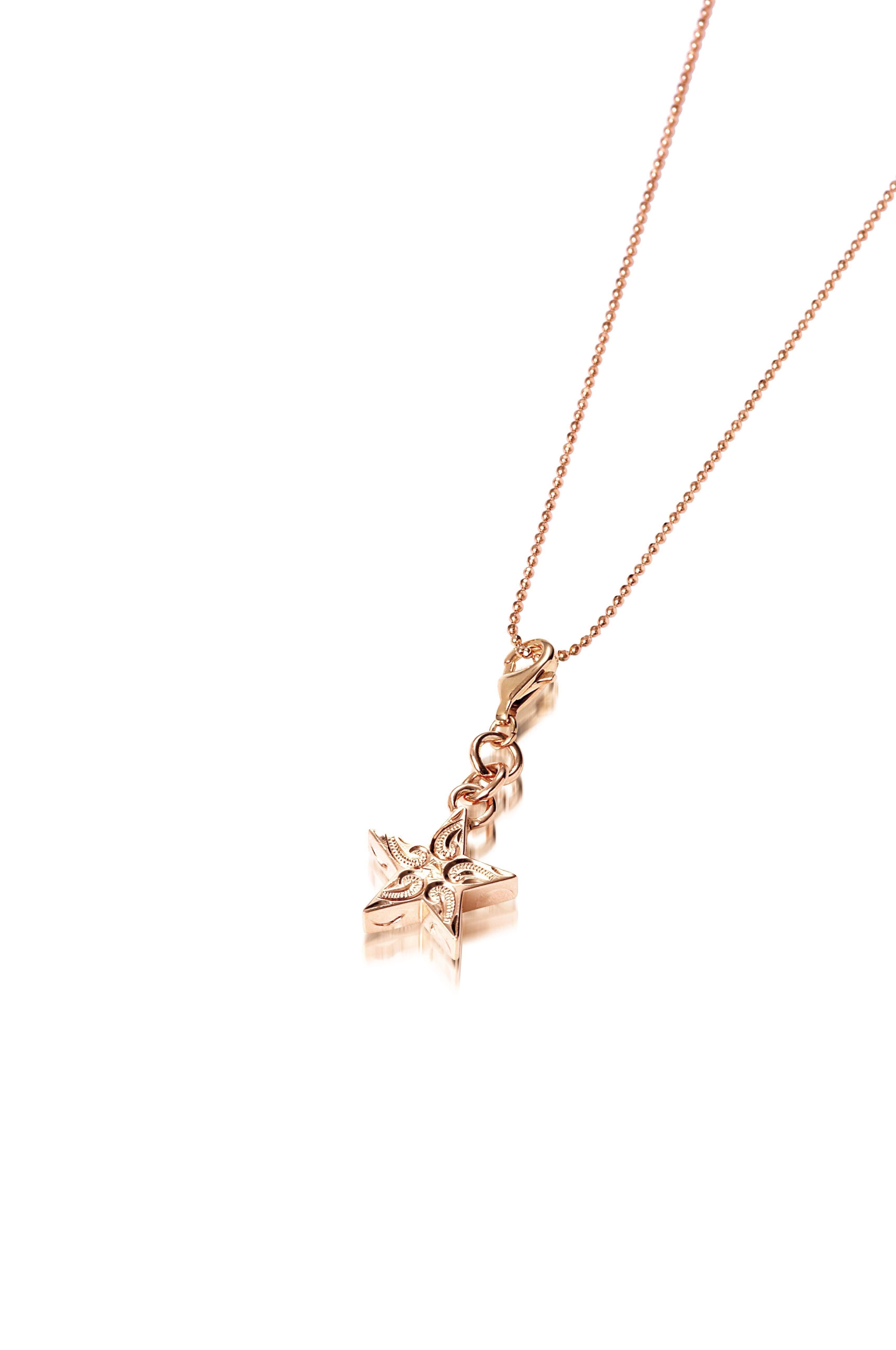 Hawaiian Koa Wood Cross Necklace - Rose Gold