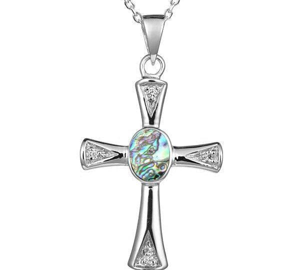 Abalone Centered Cross Pendant Pendant Island by Koa Nani 