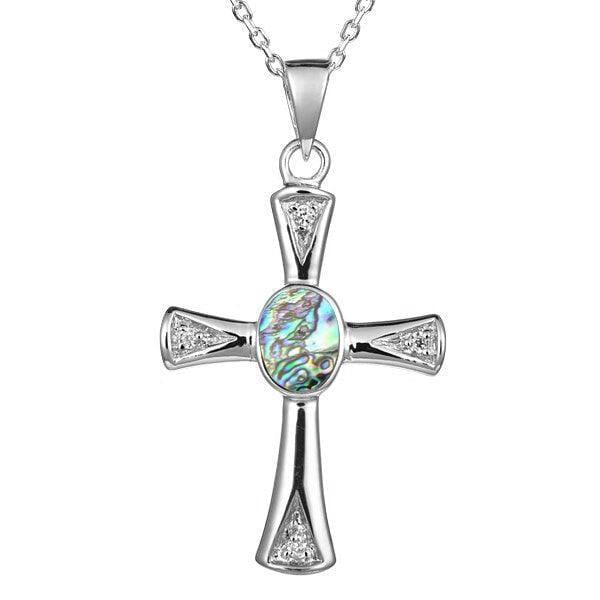 Abalone Centered Cross Pendant Pendant Island by Koa Nani 