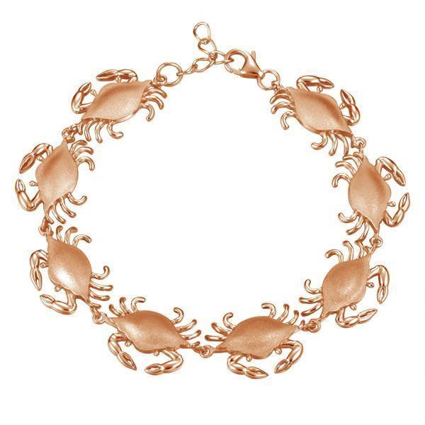 The picture shows a 925 sterling silver rose gold-plated blue crab bracelet.