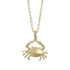 The photo shows a 14K yellow gold blue crab pendant.