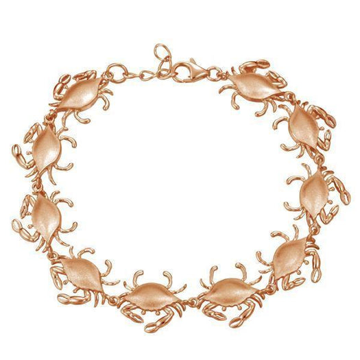 The picture shows a 925 sterling silver rose gold-plated blue crab bracelet.